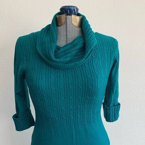 Takeout turtleneck sweater dress